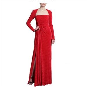 Badgley mischka red evening gown